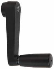Value Collection - 0.91" Hub Diam x 0.55" Hub Height Crank Handle - 3/8" Round Bore, Aluminum Black Powder Crank Body - Benchmark Tooling