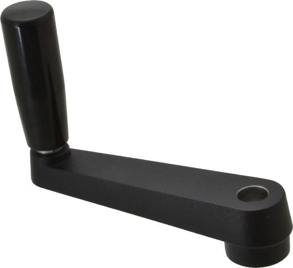 Value Collection - 1.06" Hub Diam x 0.67" Hub Height Crank Handle - 1/2" Round Bore, Aluminum Black Powder Crank Body - Benchmark Tooling