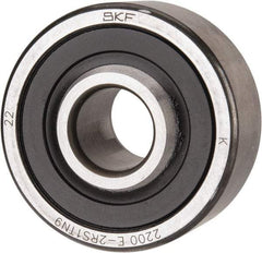 SKF - 10mm Bore Diam, 30mm OD, Double Seal Self Aligning Radial Ball Bearing - 14mm Wide, 2 Rows, Round Bore, 389 Lb Static Capacity, 1,810 Lb Dynamic Capacity - Benchmark Tooling