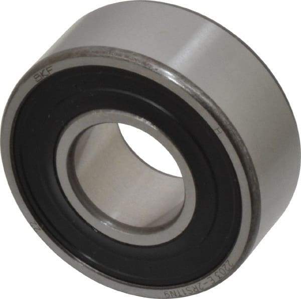 SKF - 17mm Bore Diam, 40mm OD, Double Seal Self Aligning Radial Ball Bearing - 16mm Wide, 2 Rows, Round Bore, 573 Lb Static Capacity, 2,380 Lb Dynamic Capacity - Benchmark Tooling