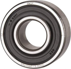 SKF - 17mm Bore Diam, 47mm OD, Double Seal Self Aligning Radial Ball Bearing - 19mm Wide, 2 Rows, Round Bore, 798 Lb Static Capacity, 3,280 Lb Dynamic Capacity - Benchmark Tooling