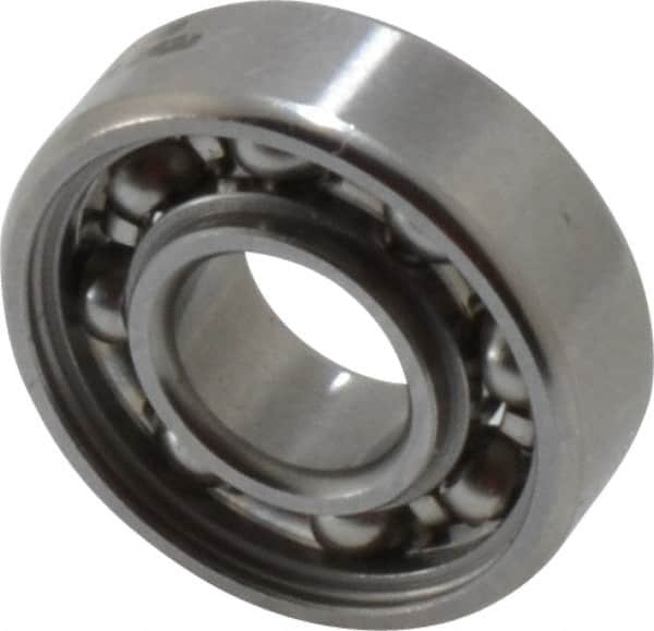 SKF - 1/4" Bore Diam, 5/8" OD, Open Deep Groove Radial Ball Bearing - 0.196" Wide, 1 Row, Round Bore, 139 Lb Static Capacity, 332 Lb Dynamic Capacity - Benchmark Tooling