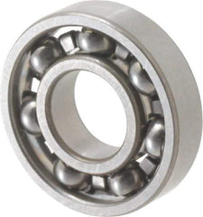 SKF - 3/8" Bore Diam, 7/8" OD, Open Deep Groove Radial Ball Bearing - 7/32" Wide, 1 Row, Round Bore, 301 Lb Static Capacity, 746 Lb Dynamic Capacity - Benchmark Tooling