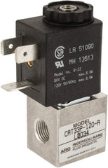 ARO/Ingersoll-Rand - 1/8", CAT Series 3-Way 2-Position Body Ported Stacking Solenoid Valve - 24 VDC, 0.048 CV Rate, 2.43" High x 7/8" Long - Benchmark Tooling