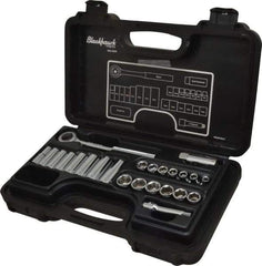 Blackhawk by Proto - 24 Piece 3/8" Drive Deep Well Socket Set - 6 Points, 5/8" to 5/8" 7mm to 19mm Range, Metric Measurement Standard - Benchmark Tooling