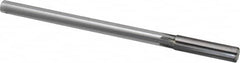 Made in USA - 1/2" Carbide-Tipped 6 Flute Chucking Reamer - Straight Flute, 2" Straight Shank, 2" Flute Length, 8" OAL - Benchmark Tooling