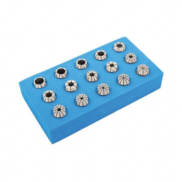 Iscar - 18 Piece, 2.03mm to 20.04mm Capacity, ER Collet Set - Increments of 0.0394", Series ER32 - Exact Industrial Supply