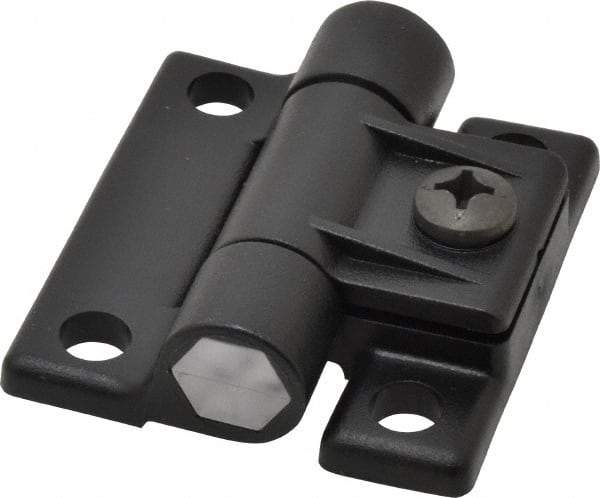 80/20 Inc. - 2-1/2" Long x 2-1/4" Wide x 0.77" Thick, Adjustable Hinge - Black Acetal - Benchmark Tooling