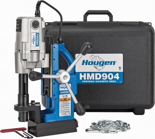 Hougen - 3/4" Chuck, 2" Travel, Portable Magnetic Drill Press - 450 RPM, 9 Amps, 1035 Watts, 115 Volts - Benchmark Tooling