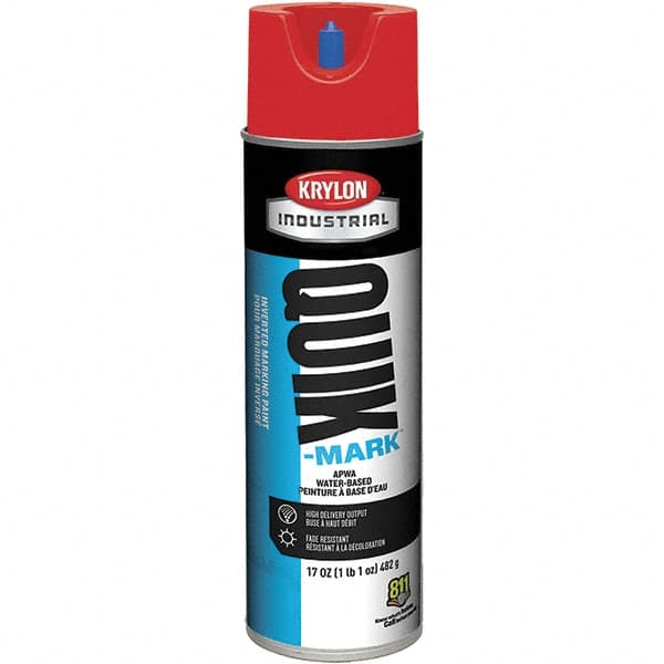 Krylon - 20 fl oz Red Marking Paint - 50 to 60 Sq Ft Coverage, Water-Based Formula - Benchmark Tooling