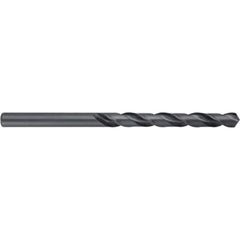 Taper Length Drill Bit: 0.7344″ Dia, 118 ° Black Oxide Finish, RH Cut, Spiral Flute, Straight Shank, Series 525