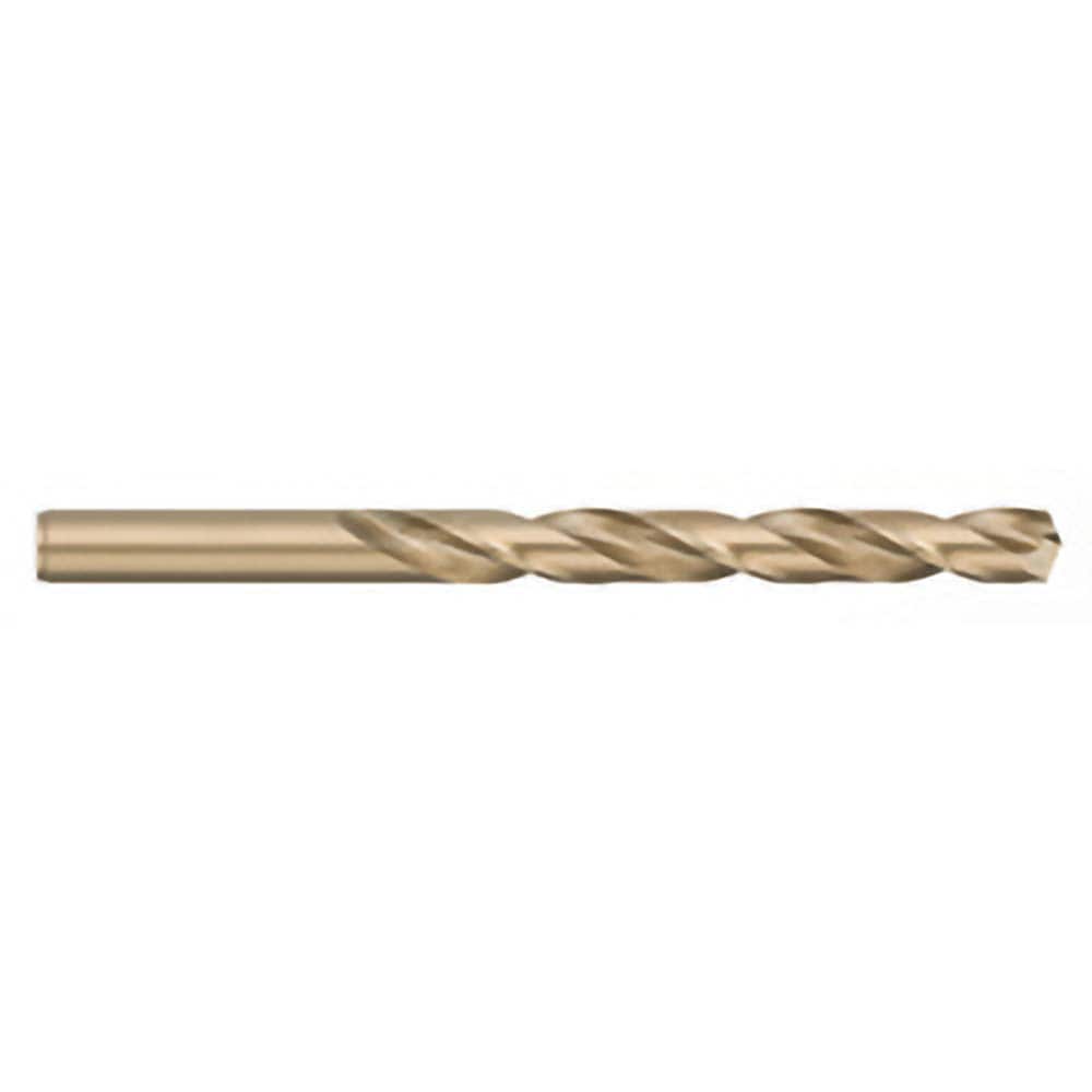 Jobber Length Drill Bit: 0.3438″ Dia, 135 °, Cobalt Bright/Uncoated, Right Hand Cut, Spiral Flute, Straight-Cylindrical Shank