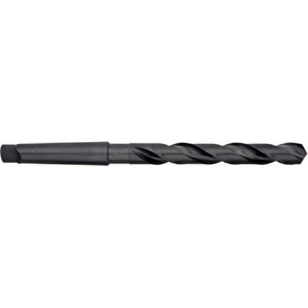 Taper Shank Drill Bit: 0.6094″ Dia, 2MT, 118 °, High Speed Steel Oxide Finish, 8.75″ OAL, Spiral Flute