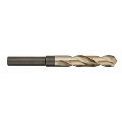Reduced Shank Drill Bit: 21/32'' Dia, 1/2'' Shank Dia, 135  ™, Cobalt 6'' OAL, 3'' Flute Length, Bright/Uncoated Finish, Reduced Shank, Series 622