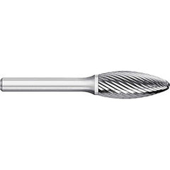 Titan USA - Burrs; Head Shape: Flame ; Industry Specification: SH-7 ; Tooth Style: Single Cut ; Cutting Diameter (Inch): 3/4 ; Cutting Diameter (Decimal Inch): 0.7500 ; Shank Diameter (Inch): 1/4 - Exact Industrial Supply