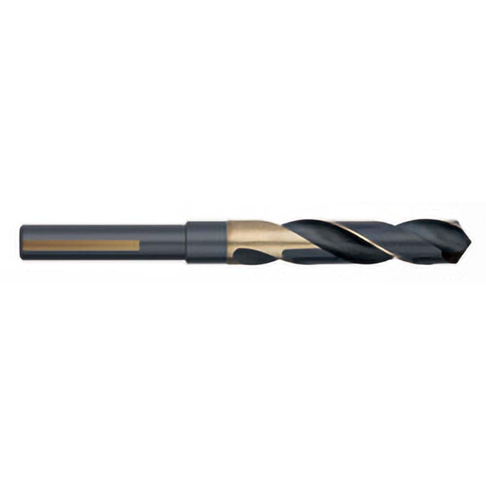 Titan USA - 15/16" 118° 1/2" Shank Black Oxide/Gold Finish High Speed Steel Silver & Deming Reduced Shank Drill Bit - Exact Industrial Supply