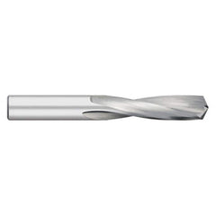 Screw Machine Length Drill Bit: 0.4375″ Dia, 135 °, Solid Carbide Bright/Uncoated, Right Hand Cut, Spiral Flute, Straight-Cylindrical Shank