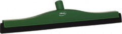 Vikan - 20" Foam Rubber Blade Bench Squeegee - Double Edge, Green, Plastic Holder - Benchmark Tooling