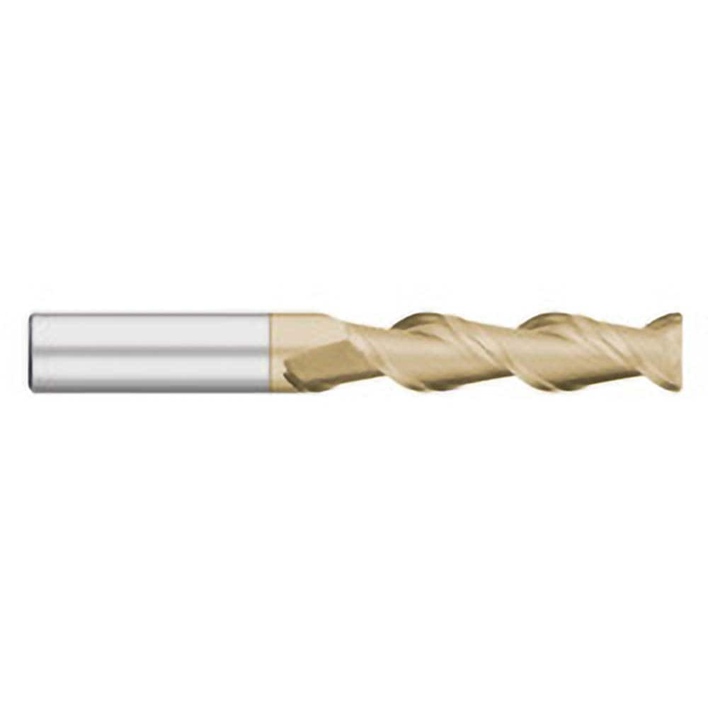 Corner Radius End Mill: 3/4″ Dia, 2-1/2″ LOC, 0.04″ Radius, 2 Flutes, Solid Carbide 5″ OAL, 3/4″ Shank Dia, 45 ° Helix, ZrN Coated, Corner Radius End, Centercutting