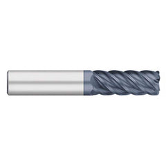 Corner Radius End Mill: 3/8″ Dia, 1″ LOC, 0.02″ Radius, 5 Flutes, Solid Carbide 2-1/2″ OAL, 3/8″ Shank Dia, 45 ° Helix, AlTiN Coated, Corner Radius End, Centercutting
