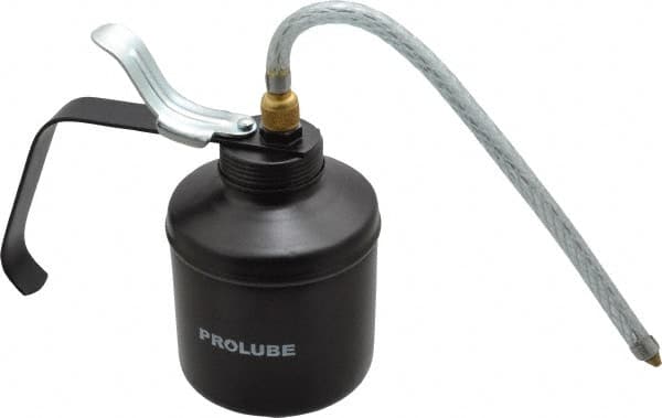 PRO-LUBE - 500 mL Capcity, 9" Long Flexible Spout, Lever-Type Oiler - Steel Pump, Steel Body, Powder Coated - Benchmark Tooling