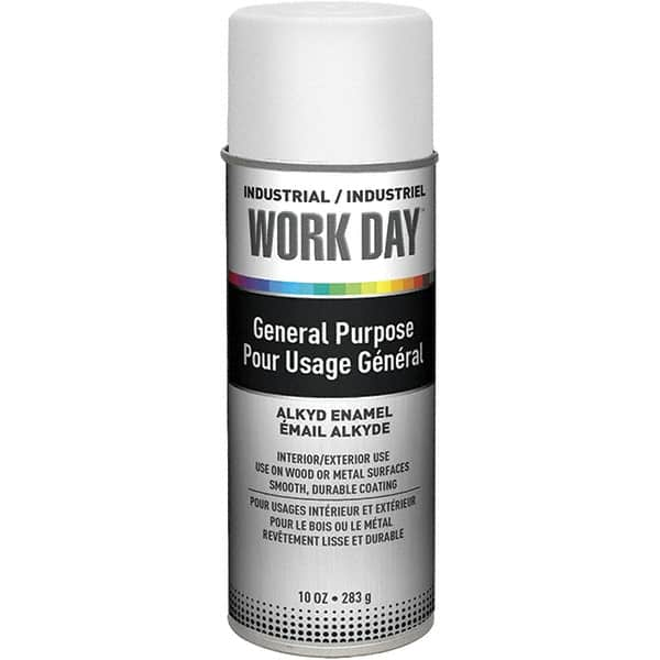 Krylon - White, Gloss, Enamel Spray Paint - 9 to 13 Sq Ft per Can, 10 oz Container, Use on Ceramics, Glass, Metal, Plaster, Wood - Benchmark Tooling