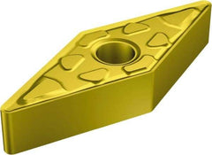 Sandvik Coromant - VNMG332 MM Grade 2015 Carbide Turning Insert - TiCN/AI2O3/TiN Finish, 35° Diamond, 3/8" Inscr Circle, 3/16" Thick, 1/32" Corner Radius - Benchmark Tooling