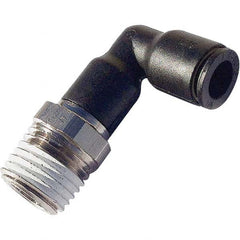 Legris - Plastic Push-To-Connect Tube Fittings Type: Extended Male Elbow Tube Outside Diameter (Inch): 1/4 - Benchmark Tooling