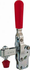 De-Sta-Co - 375 Lb Holding Capacity, Vertical Handle, Manual Hold Down Toggle Clamp - 57° Handle Movement, 99° Bar Opening, U-Bar, Straight Base, Carbon Steel - Benchmark Tooling