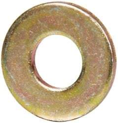 Made in USA - #10 Screw, Grade 1008/1010 Steel Standard Flat Washer - 1/4" ID x 0.562" OD, 0.06" Thick, Cadmium-Plated Finish, Meets Military Specifications - Benchmark Tooling