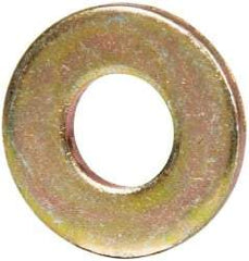 Made in USA - #10 Screw, Grade 1008/1010 Steel Standard Flat Washer - 1/4" ID x 0.562" OD, 0.06" Thick, Cadmium-Plated Finish, Meets Military Specifications - Benchmark Tooling