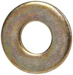 Made in USA - 1/4" Screw, Grade 1008/1010 Steel Standard Flat Washer - 0.281" ID x 5/8" OD, 0.06" Thick, Cadmium-Plated Finish, Meets Military Specifications - Benchmark Tooling