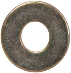 Made in USA - 1/4" Screw, Grade 1008/1010 Steel Standard Flat Washer - 0.312" ID x 0.734" OD, 0.06" Thick, Cadmium-Plated Finish, Meets Military Specifications - Benchmark Tooling