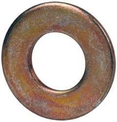 Made in USA - 3/8" Screw, Grade 1008/1010 Steel Standard Flat Washer - 0.406" ID x 0.812" OD, 0.06" Thick, Cadmium-Plated Finish, Meets Military Specifications - Benchmark Tooling