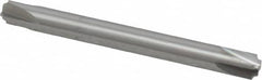 Accupro - 0.04" Radius, 1/4" Mill Diam, 4 Flute Solid Carbide Corner Rounding End Mill - Double End, Uncoated, 2-1/2" OAL, 1/4" Shank Diam - Benchmark Tooling