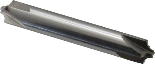 Accupro - 0.118" Radius, 3/8" Mill Diam, 4 Flute Solid Carbide Corner Rounding End Mill - Double End, Uncoated, 2-1/2" OAL, 3/8" Shank Diam - Benchmark Tooling