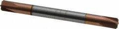 Accupro - 0.015" Radius, 3/16" Mill Diam, 4 Flute Solid Carbide Corner Rounding End Mill - Double End, TiCN Finish, 2" OAL, 3/16" Shank Diam - Benchmark Tooling
