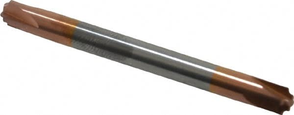 Accupro - 0.031" Radius, 3/16" Mill Diam, 4 Flute Solid Carbide Corner Rounding End Mill - Double End, TiCN Finish, 2" OAL, 3/16" Shank Diam - Benchmark Tooling