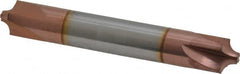 Accupro - 1/8" Radius, 3/8" Mill Diam, 4 Flute Solid Carbide Corner Rounding End Mill - Double End, TiCN Finish, 2-1/2" OAL, 3/8" Shank Diam - Benchmark Tooling