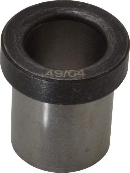 Value Collection - Type H, 49/64" Inside Diam, Head, Press Fit Drill Bushing - 1" Body Outside Diam, 1" Length Under Head, Steel - Benchmark Tooling