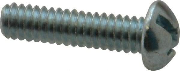 Value Collection - 1/4-20 UNC, 1" Length Under Head Slotted/Phillips Drive Machine Screw - Round Head, Grade J82 Steel, Zinc-Plated Finish, Without Washer - Benchmark Tooling