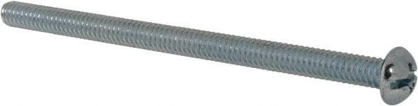 Value Collection - 1/4-20 UNC, 4" Length Under Head Slotted/Phillips Drive Machine Screw - Round Head, Grade J82 Steel, Zinc-Plated Finish, Without Washer - Benchmark Tooling