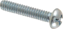 Value Collection - #10-24 UNC, 1" Length Under Head Slotted/Phillips Drive Machine Screw - Round Head, Grade J82 Steel, Zinc-Plated Finish, Without Washer - Benchmark Tooling