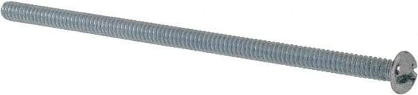 Value Collection - #10-24 UNC, 4" Length Under Head Slotted/Phillips Drive Machine Screw - Round Head, Grade 2 Steel, Zinc-Plated Finish, Without Washer - Benchmark Tooling