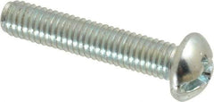 Value Collection - #10-32 UNF, 1" Length Under Head Slotted/Phillips Drive Machine Screw - Round Head, Grade J82 Steel, Zinc-Plated Finish, Without Washer - Benchmark Tooling