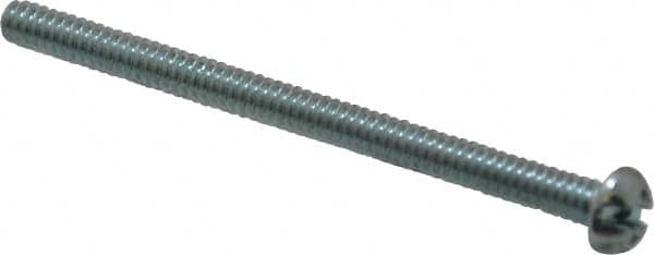 Value Collection - #6-32 UNC, 2" Length Under Head Slotted/Phillips Drive Machine Screw - Round Head, Grade J82 Steel, Zinc-Plated Finish, Without Washer - Benchmark Tooling