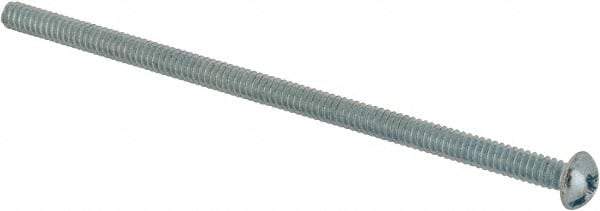 Value Collection - #6-32 UNC, 3" Length Under Head Slotted/Phillips Drive Machine Screw - Round Head, Grade J82 Steel, Zinc-Plated Finish, Without Washer - Benchmark Tooling