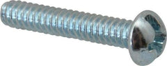 Value Collection - #6-32 UNC, 3/4" Length Under Head Slotted/Phillips Drive Machine Screw - Round Head, Grade J82 Steel, Zinc-Plated Finish, Without Washer - Benchmark Tooling
