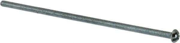 Value Collection - #6-32 UNC, 4" Length Under Head Slotted/Phillips Drive Machine Screw - Round Head, Grade J82 Steel, Zinc-Plated Finish, Without Washer - Benchmark Tooling