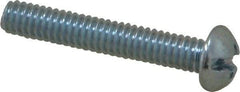 Value Collection - #8-32 UNC, 1" Length Under Head Slotted/Phillips Drive Machine Screw - Round Head, Grade 2 Steel, Zinc-Plated Finish, Without Washer - Benchmark Tooling